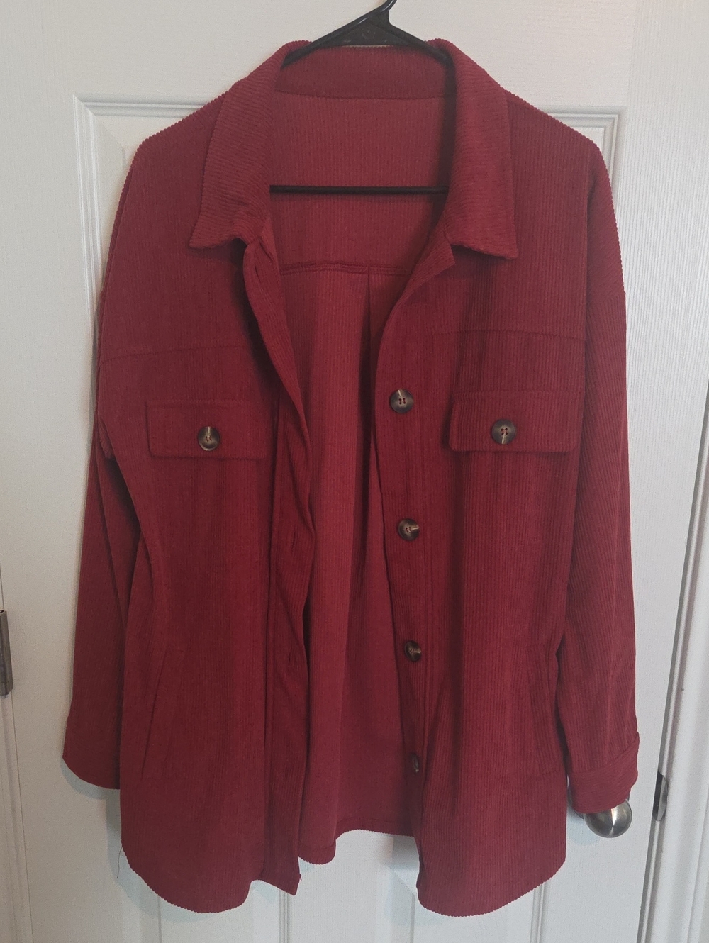 Burgundy Women's Button-Front Jacket